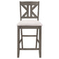 Athens Wood Counter Chair with Cushion Barn Grey (Set of 2)