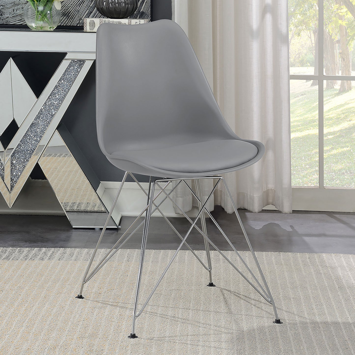 Juniper Polypropylene Dining Side Chair Grey (Set of 2)