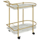 Desiree 2-tier Faux Marble Shelf Metal Bar Cart Gold