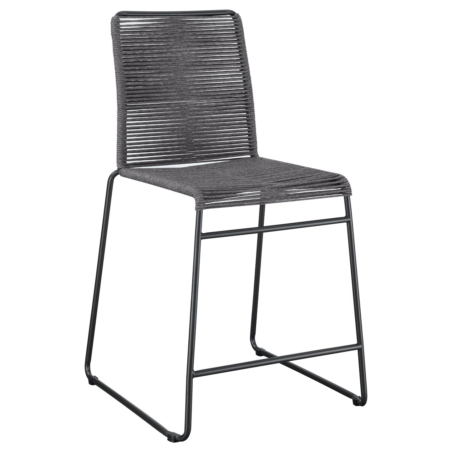 Jerome Woven Rope Metal Counter Chair Charcoal (Set of 2)