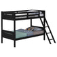 Littleton Wood Twin Over Twin Bunk Bed Black