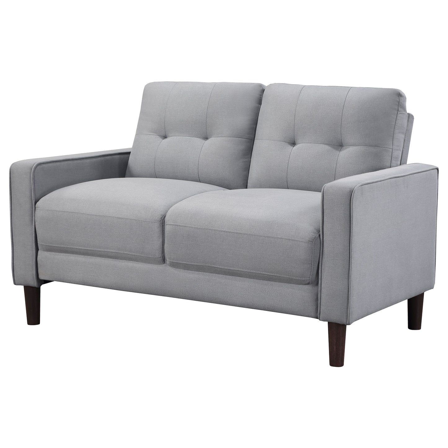 Bowen Upholstered Track Arm Tufted Loveseat Grey