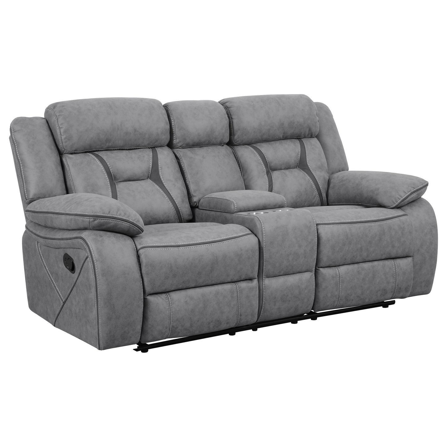 Higgins Upholstered Motion Reclining Loveseat Grey