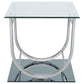 Danville Square U-Shaped Glass Top Side End Table Chrome