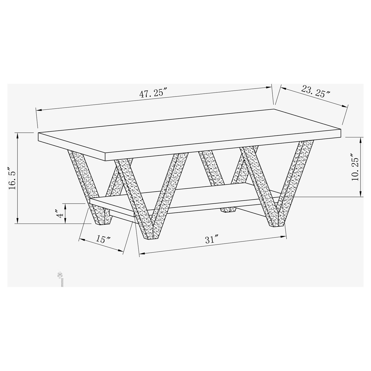 Stevens Engineered Wood Coffee Table Antique Grey and Black