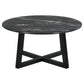 Skylark Round Marble-like SmartTop Coffee Table Black