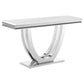 Kerwin U-base Stone Top Entryway Sofa Console Table Chrome