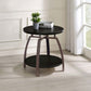 Dacre Round Engineered Wood Top Side End Table Dark Grey