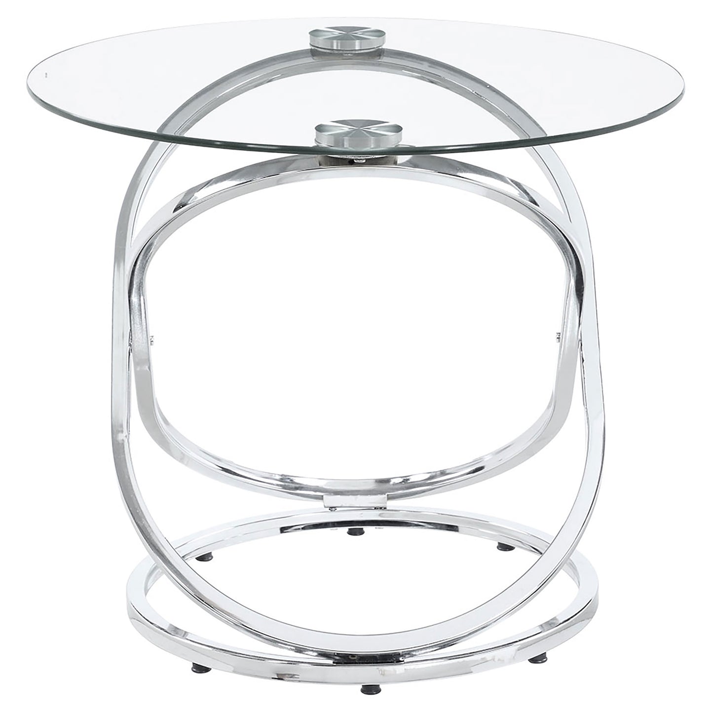 Warren 3-piece Oval Glass Top Coffee Table Set Chrome