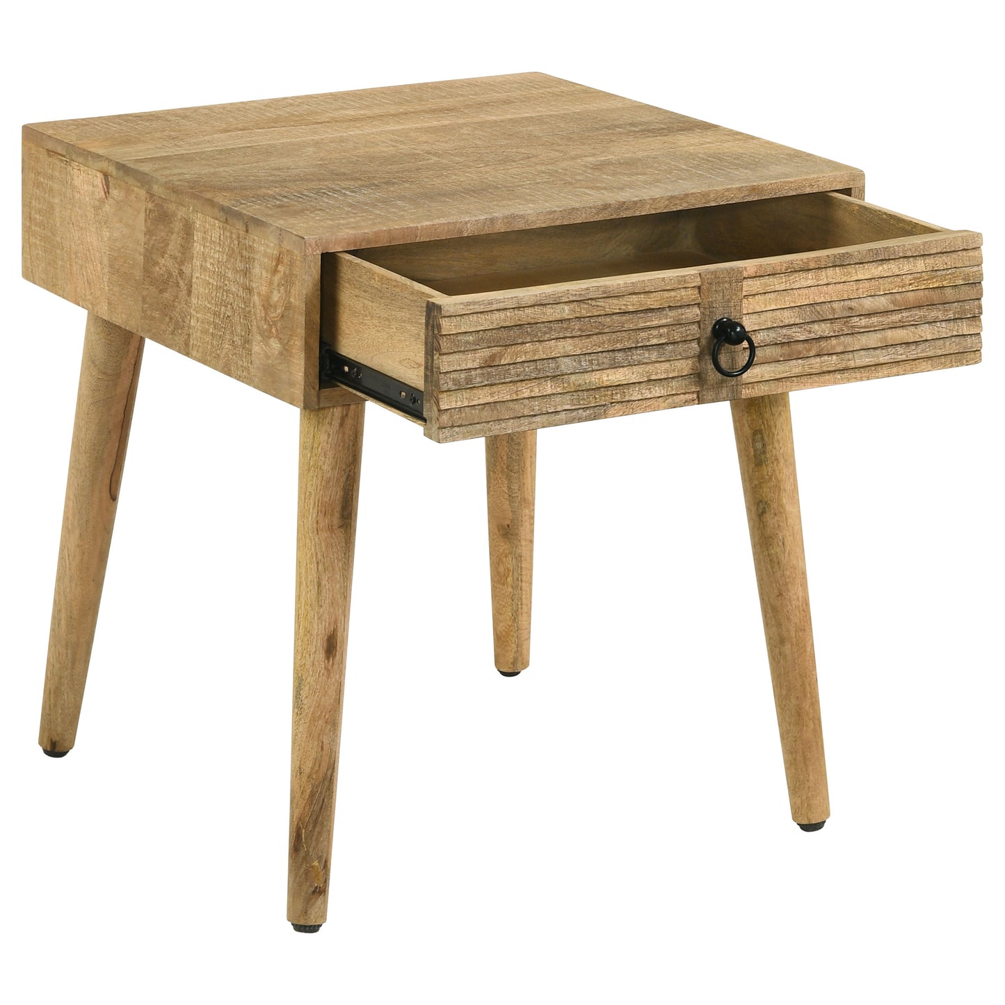 Zabel 1-drawer Square Mango Wood Side End Table Natural