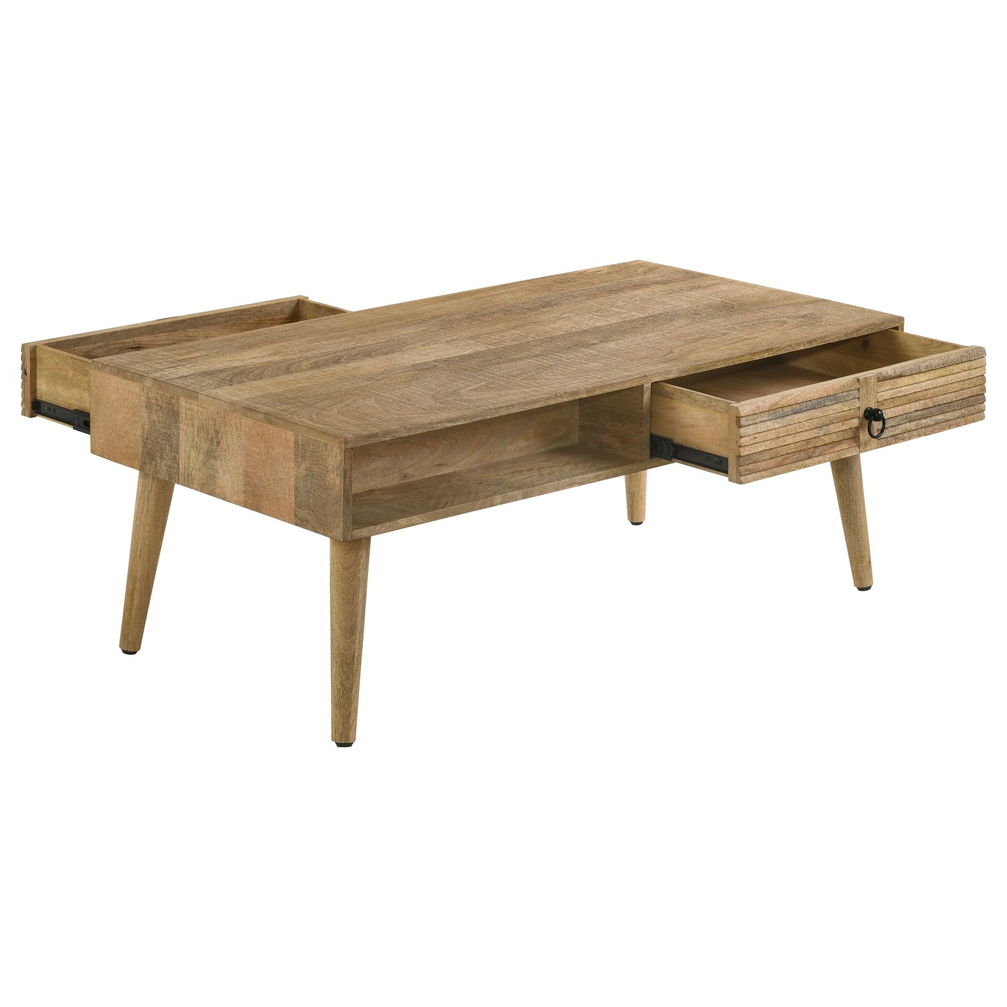 Zabel 1-drawer Rectangular Mango Wood Coffee Table Natural