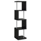 Baxter 67-inch 4-shelf Bookshelf Black and Chrome