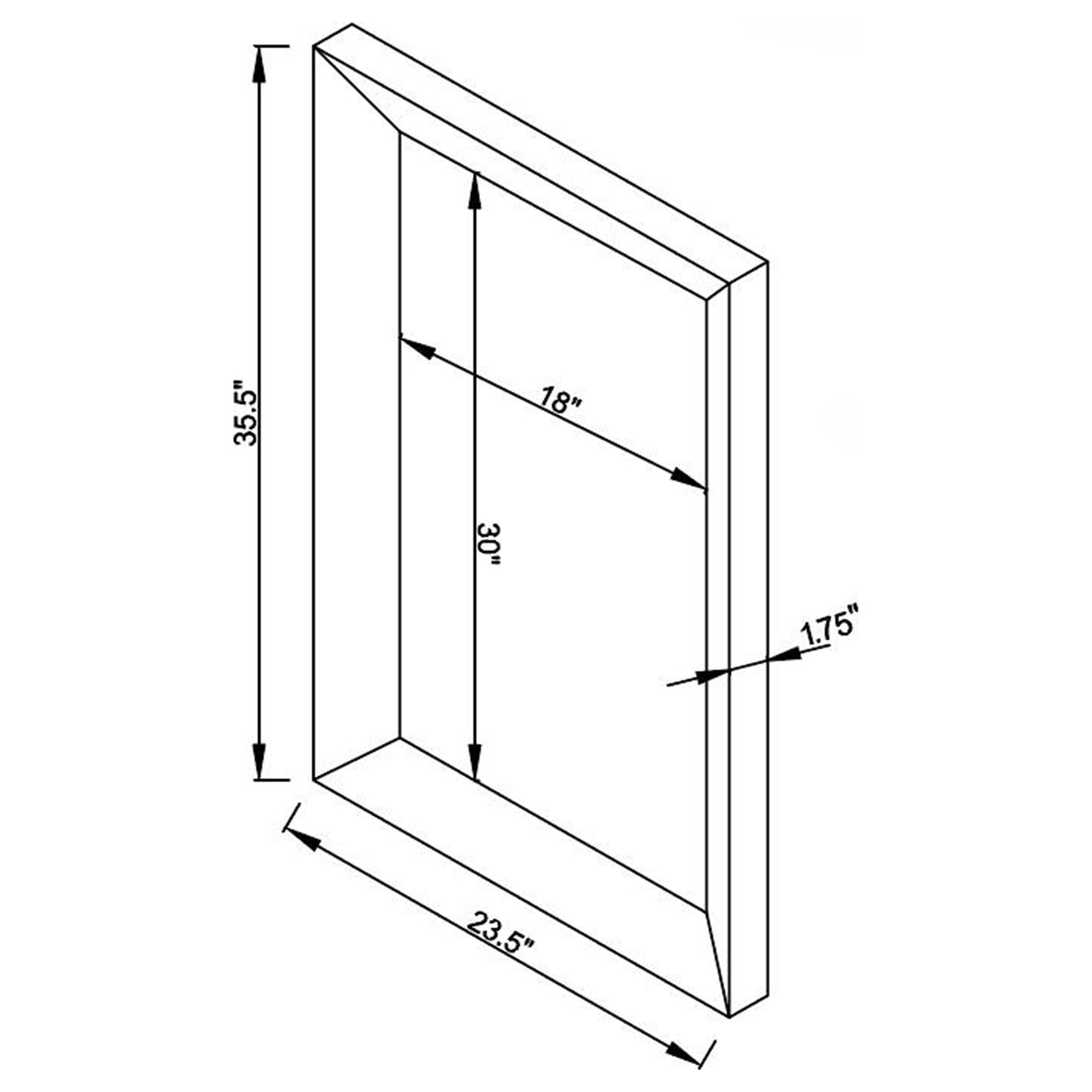 Pinciotti 36 x 24 Inch Beveled Frame Wall Mirror Silver