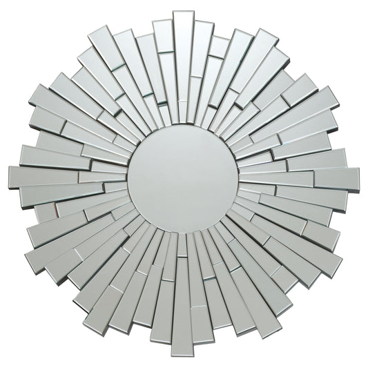 Danika 40 x 40 Inch Round Sunburst Wall Mirror Silver