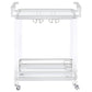 Jefferson 2-tier Glass Shelf Acrylic Bar Cart Chrome