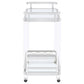 Jefferson 2-tier Glass Shelf Acrylic Bar Cart Chrome