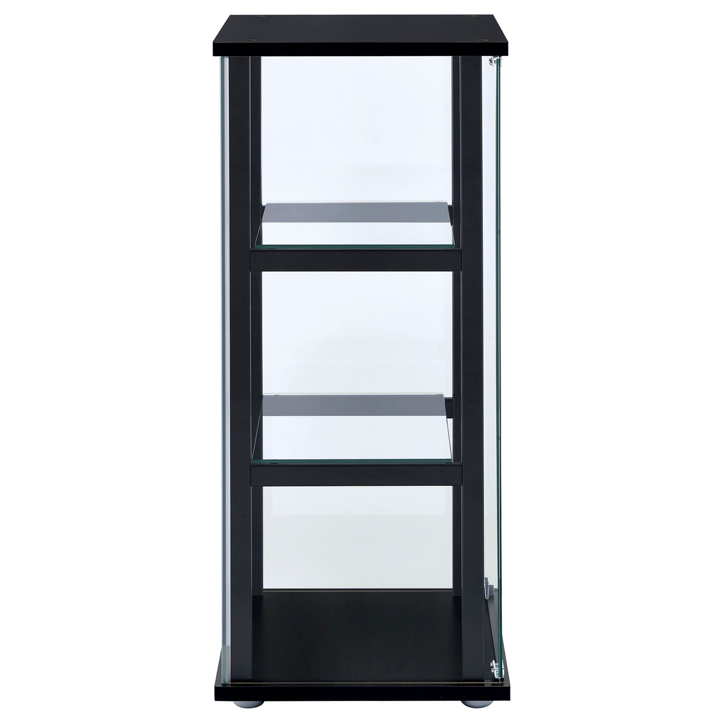 Cyclamen 3-shelf Clear Glass Curio Display Cabinet Black