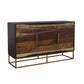 Zara 2-door 57" Wood Accent Storage Cabinet Black Walnut