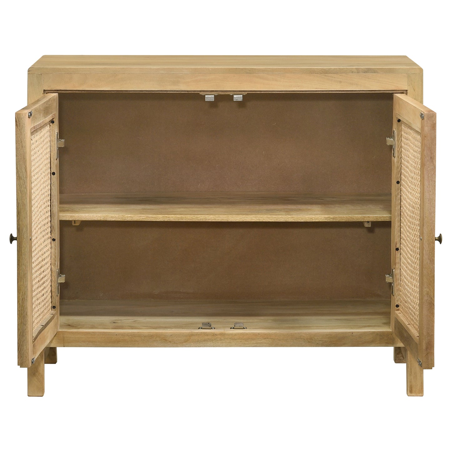 Zamora 2-door Wood Accent Cabinet with Woven Cane Natural