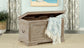 Nilay Wood Storage Trunk White Washed and Black